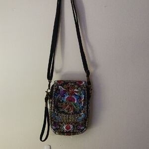 Elegant Multicolor Embroidered Crossbody Bag